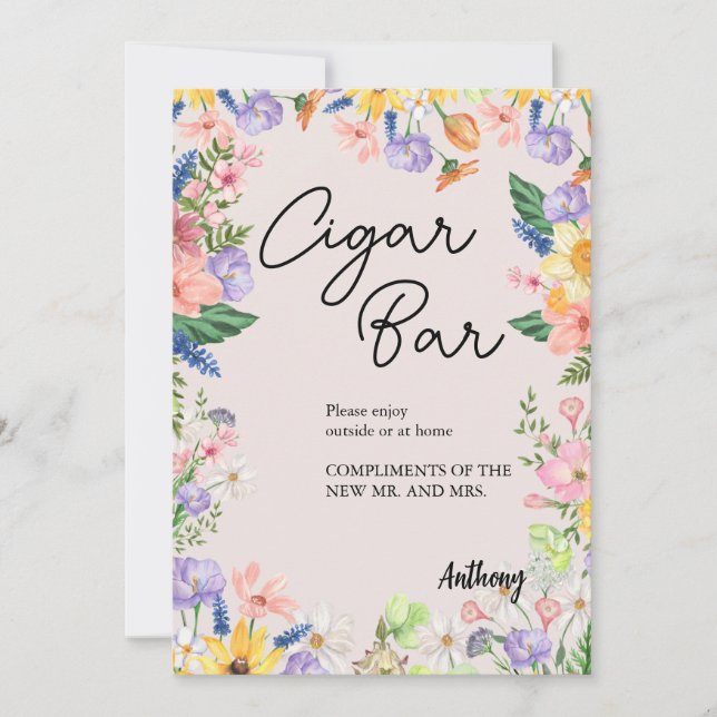 Carte de signalisation de cigare de mariage de pri (Devant)