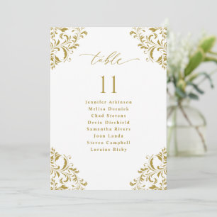 Carte de signe élégant Mariage Gold Seing Chart