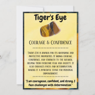 Carte de signification du cristal de l'oeil du tig