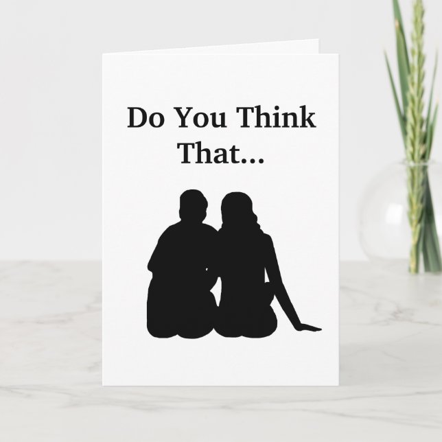 Carte de silhouette de couple romantique drôle (Devant)