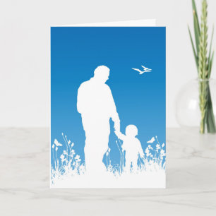 Carte de silhouette de fête des pères