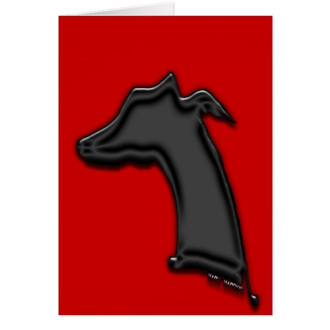 Carte de silhouette de whippet (Devant)