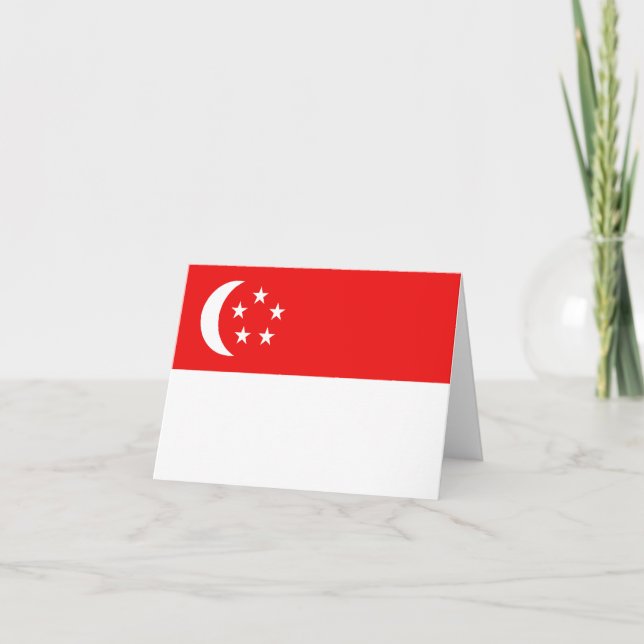 Carte de Singapour avec drapeau (Devant)