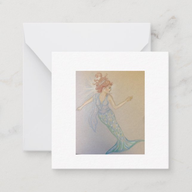 Carte de sirène illustrée à la main (Devant)