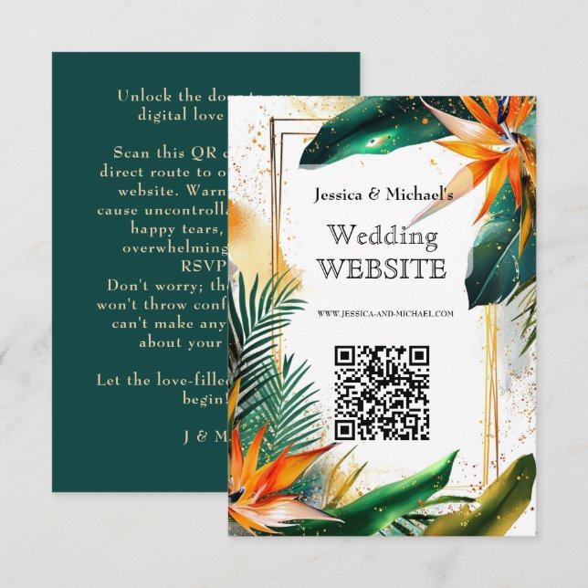 Carte de site Birds of Paradise Bliss (Devant / Derrière)