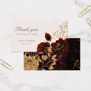 Carte de site Internet Mariage Rose Watercolor Gol
