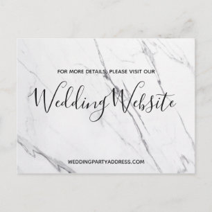 Carte de site mariage   Carte postale Marbre blanc