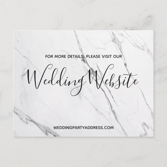 Carte de site mariage | Carte postale Marbre blanc (Devant)