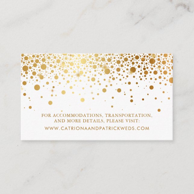 Carte de site Mariage Faux Gold Foil Confetti Dots (Devant)