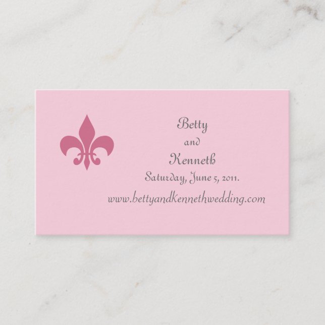 Carte de site Mariage Fleur de Lise en Pretty Pink (Devant)