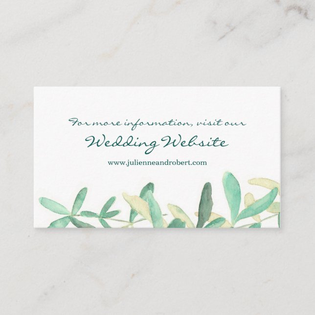 Carte de site Mariage moderne Botanical Greenery (Devant)