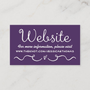 Carte de site mariage   Moderne violet & blanc