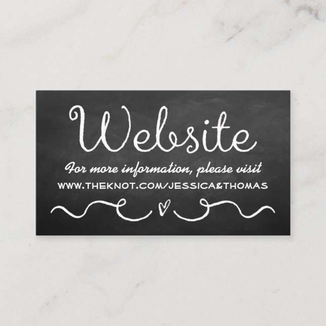 Carte de site mariage | Tableau noir (Devant)