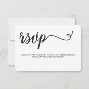 Carte de site RSVP en noir et blanc sans envoi