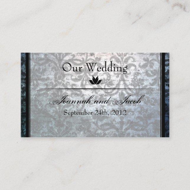 Carte de site Web Black Mariage damassé (Devant)