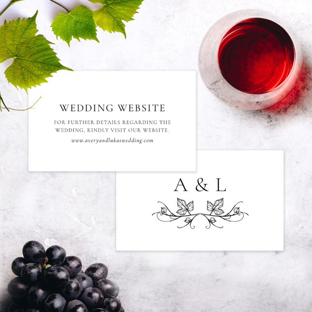 Carte de site Web de mariage de vignoble à monogra (Créateur téléchargé)