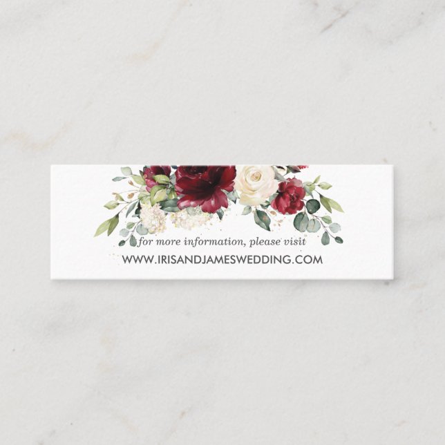 Carte de site Web du Mariage Floral de Bourgogne M (Devant)