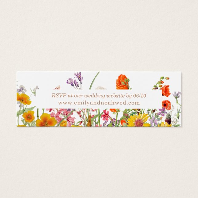 Carte de site Web Mariage campagnard de fleurs sau (Devant)