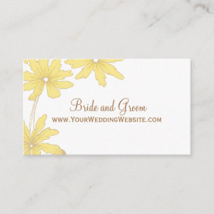Carte de site Web Mariage de marguerites jaunes