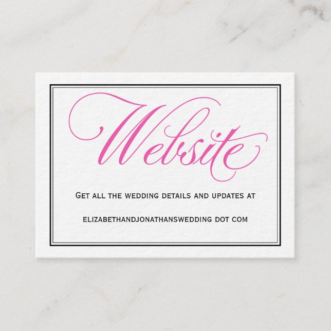 Carte de site Web Mariage de script de calligraphi (Devant)