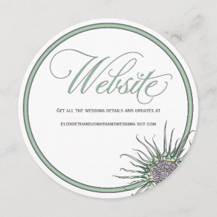 Carte de site Web Mariage ronde à chardon