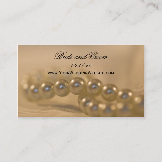 Carte de site Web Mariage Twisted Pearls (Devant)