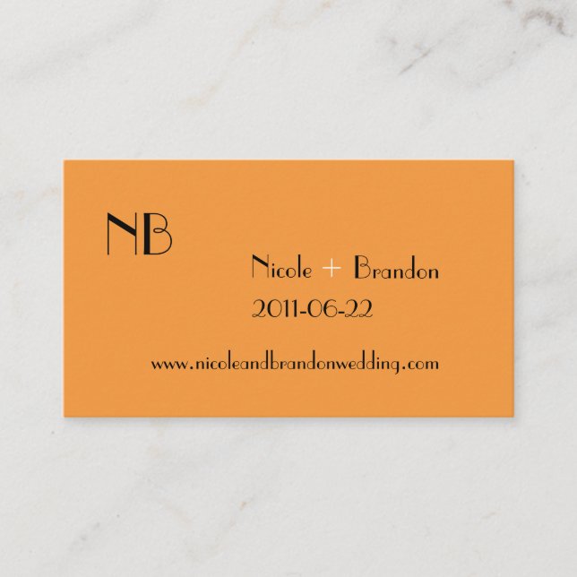 Carte de site web Mariage Very Tangerine (Devant)