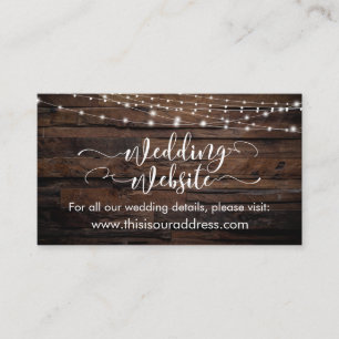 Carte de site Web Rustic Wood & Light String Maria