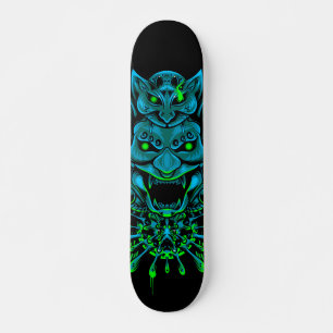 Carte de skateboard bleu Oni en japonais