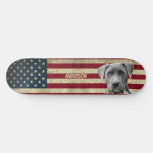 Carte de skateboard de chien de famille adorable p