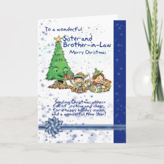 Carte de soeur et de Noël de beau-frère avec Elve