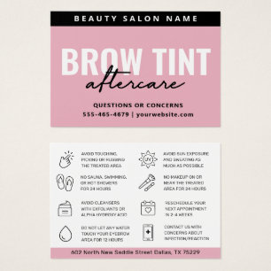 Carte de soins postérieurs à la teinte rose modern