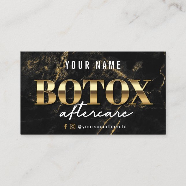 Carte de soins postérieurs Botox en marbre doré de (Devant)