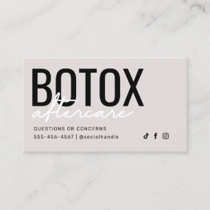 Carte de soins postérieurs Botox moderne simple
