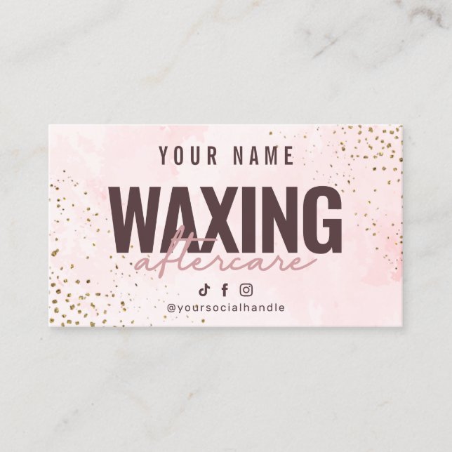 Carte de soins postérieurs de luxe en marbre rose  (Devant)