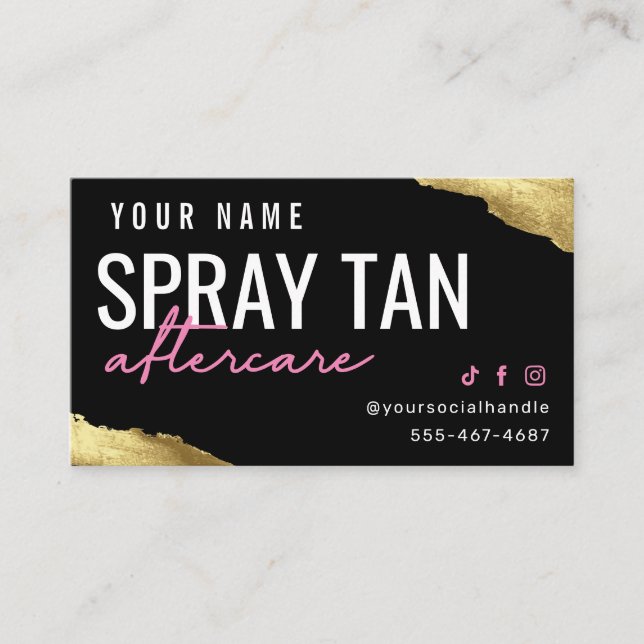 Carte de soins postérieurs en Spray rose Tan (Devant)