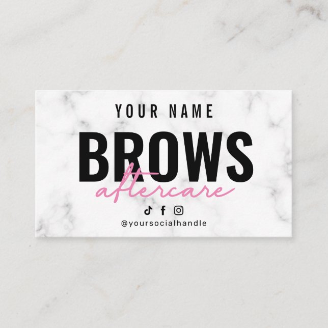 Carte de soins postérieurs Marble Pink Brows (Devant)