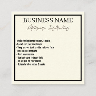 Carte de soins postérieurs minimaliste moderne