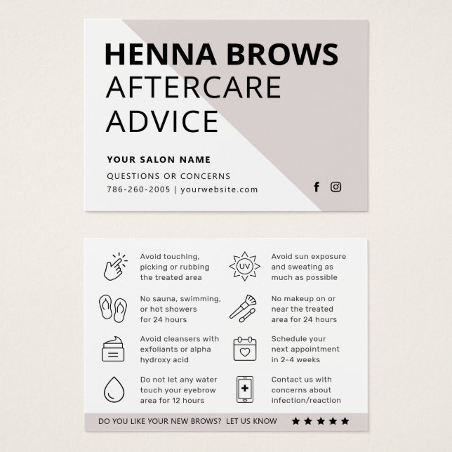 Carte de soins postérieurs Ombre Henna Eyebrow Tin (Devant & derrière)