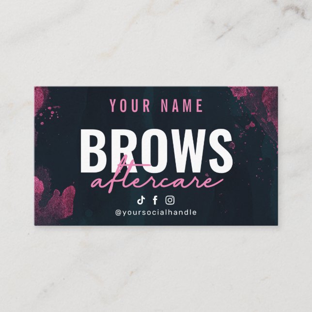 Carte de soins postérieurs Purple Pink Brows (Devant)