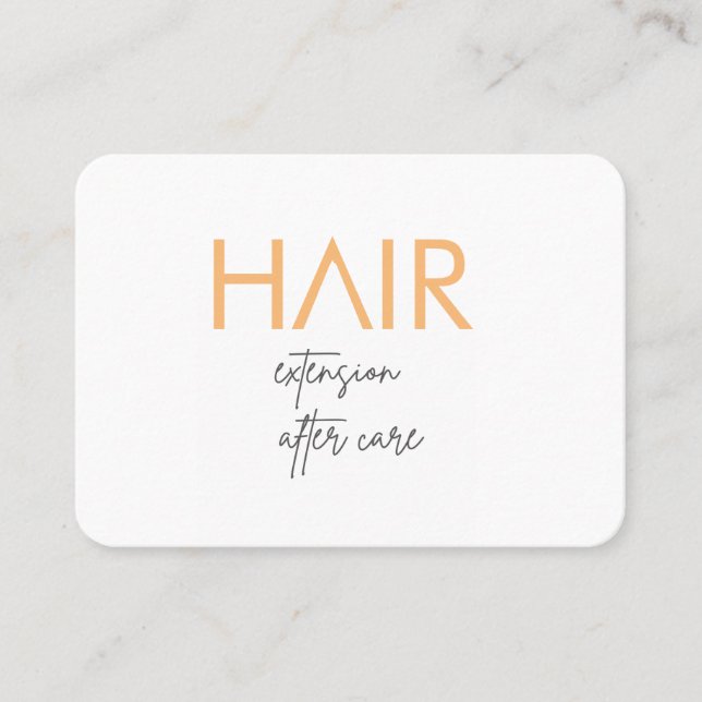 CARTE DE SOINS POUR EXTENSION DE CHEVEUX (orange) (Devant)