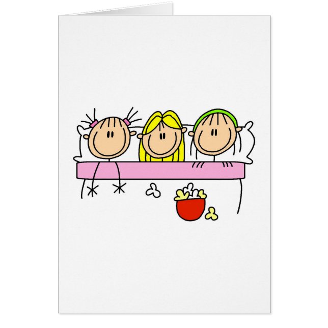 Carte de soirée pyjamas de fille (Devant)