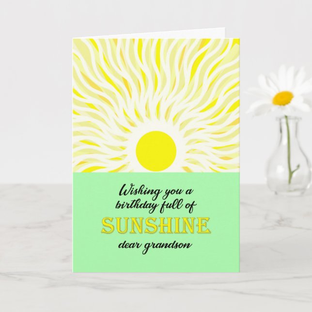 Carte de soleil brillante pour l'anniversaire de G (Petite plante)