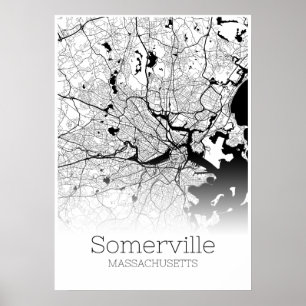 Carte de Somerville - Massachusetts - Poster de ca