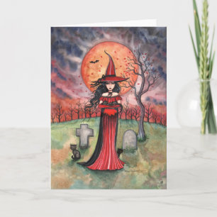 Carte de sorcière d'Halloween par Molly Harrison