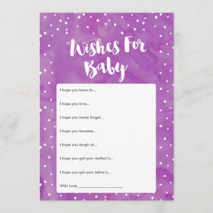 Carte de souhaits Baby shower d'aquarelle pourpre