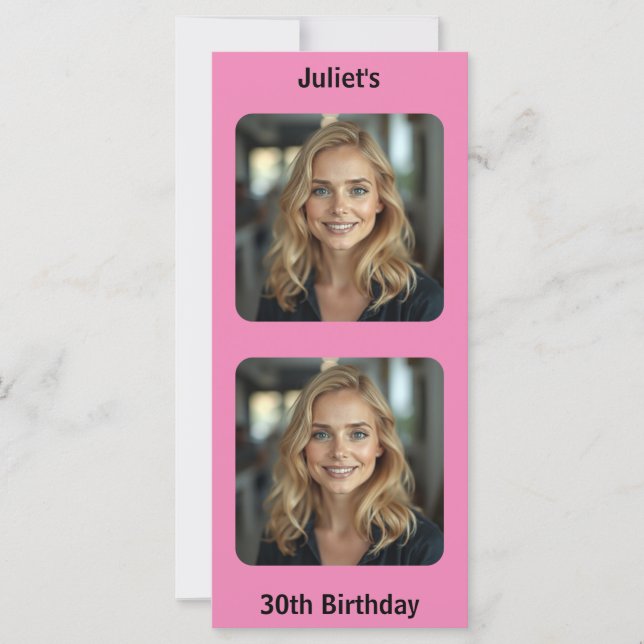 Carte de souhaits d'anniversaire rose (Devant)