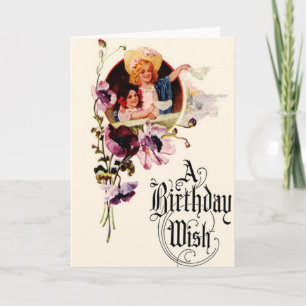 Carte de souhaits d'anniversaire vintage