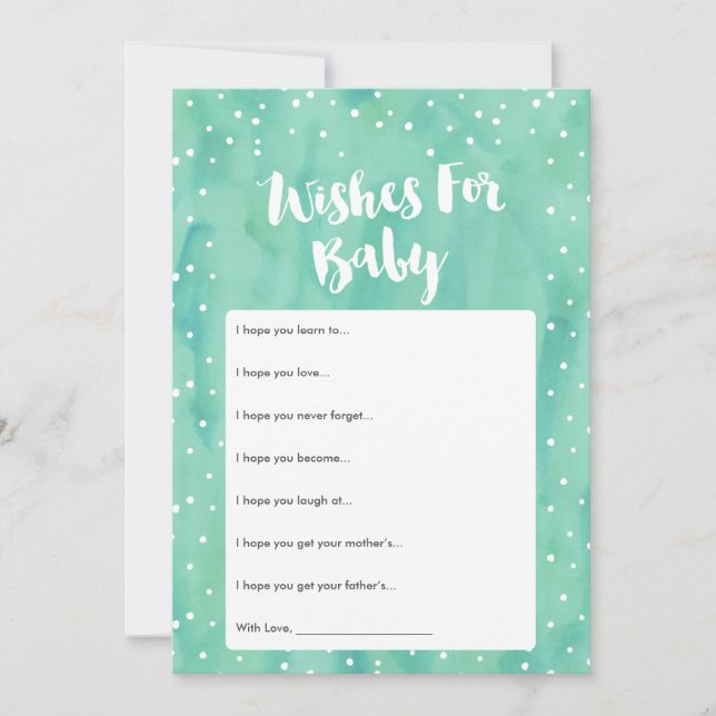 Carte de souhaits de Baby shower d'aquarelle Oh Ba (Devant)
