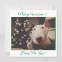 Carte de sourire Bull Terrier Christmas Tree